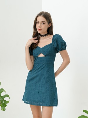 FELIZ23 Anandi Peep Embroidery Mini Dress
