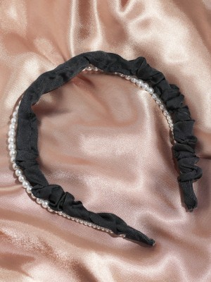 Double Suede And Pearl Hairband