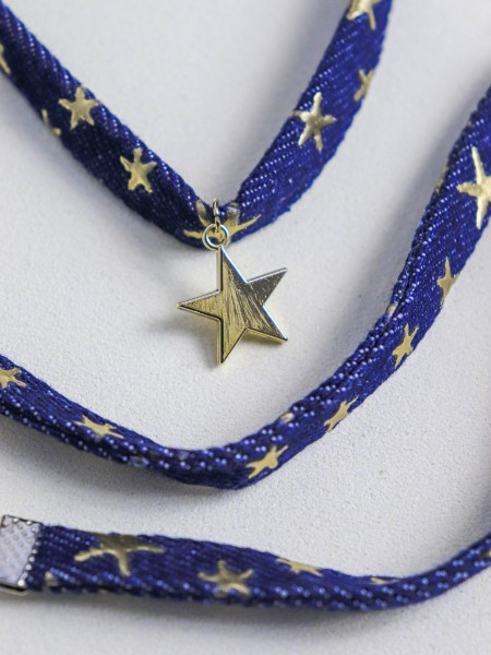 Star Printed Denim Choker