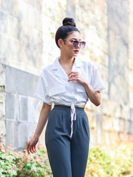 Ankle Button Loose Trousers