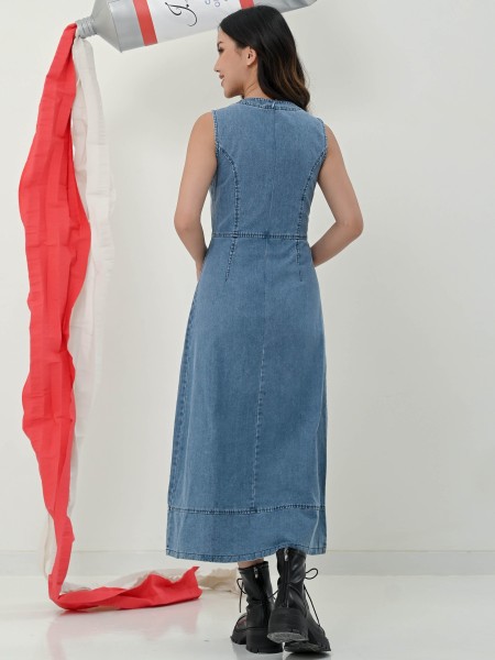 COLIND Midi Denim Dress