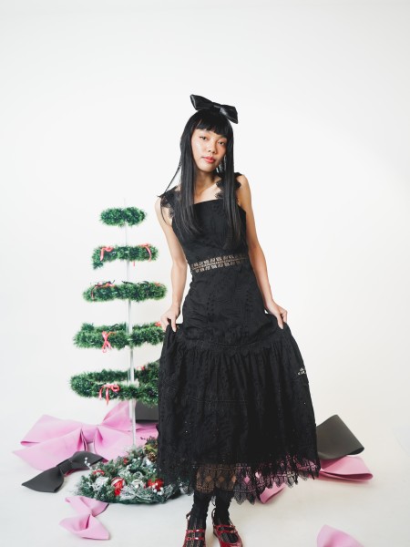 ELITE HT Black Full Embroidery Dress