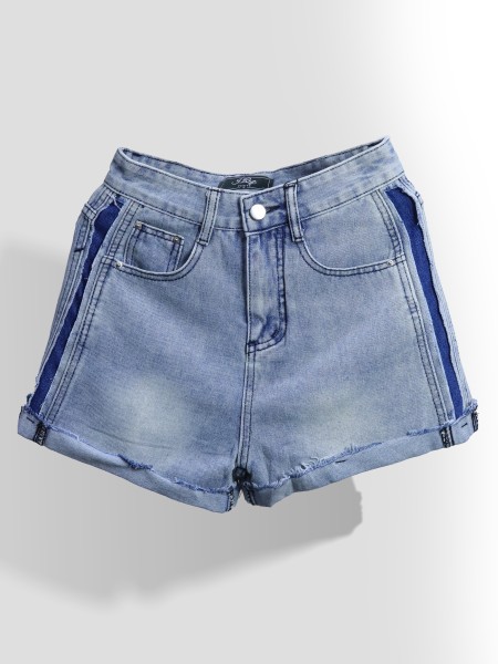 Dark Blue Side Lining Denim Short