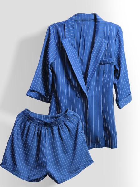 2Pcs Set Blazer And Pants Stripe RO4