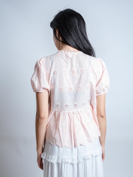 TT Flower Eyelet Lace Edge Top