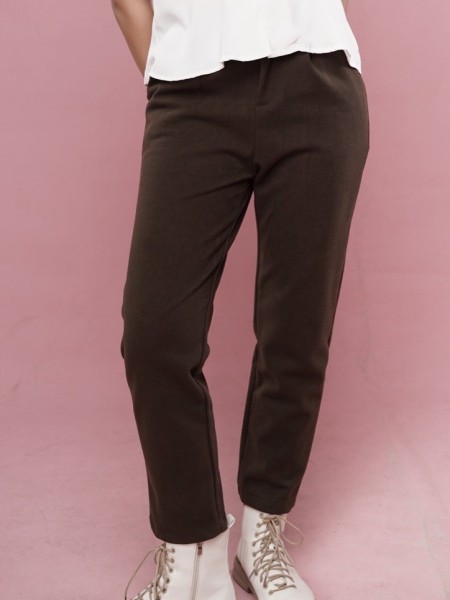 Suede Straight Cut Trousers