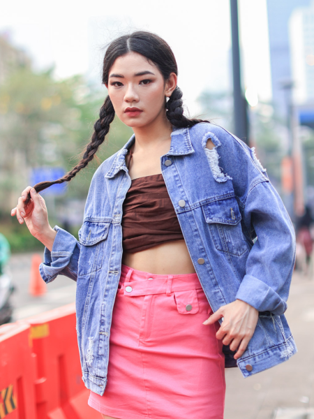 Pride Is Riot!' Oversize Ripped Denim