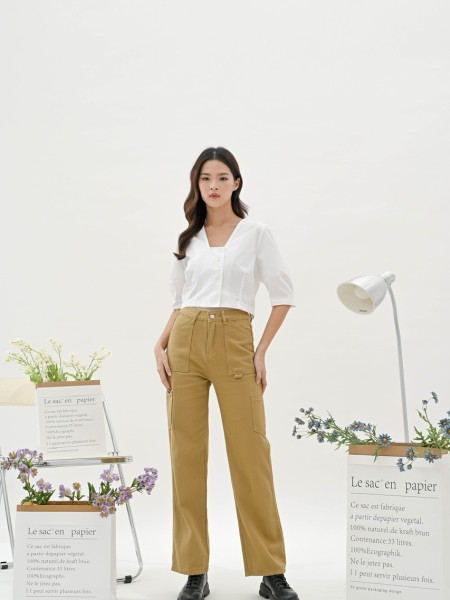 BFP Tri neck crop shirt