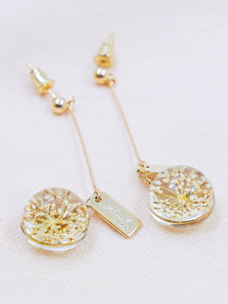 Fc Long Flower Cased Earrings