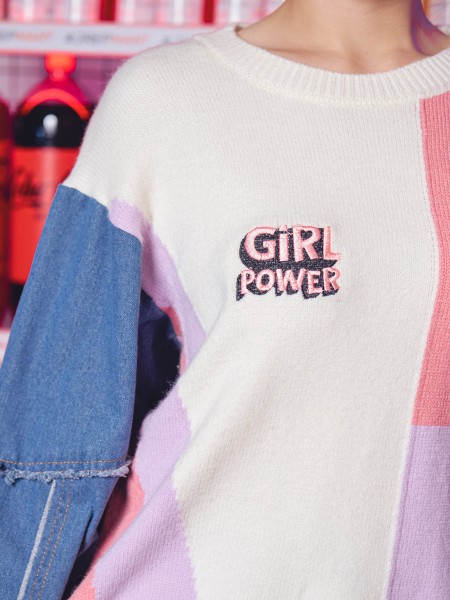 GIRL POWER Knit Denim Combi