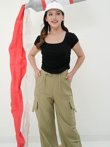 COLIND Cargo Drawstring Pants RO1