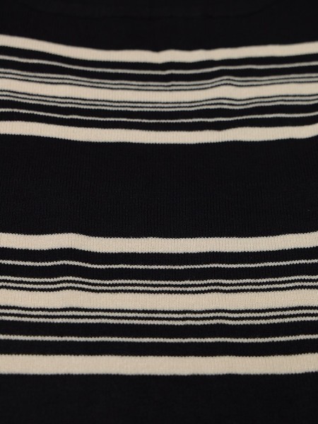BFP Round neck stripes midi knit dress
