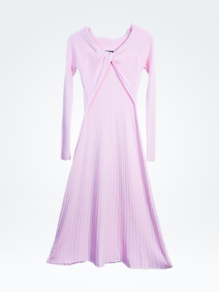 EA Twisted Front Pink Long Dress