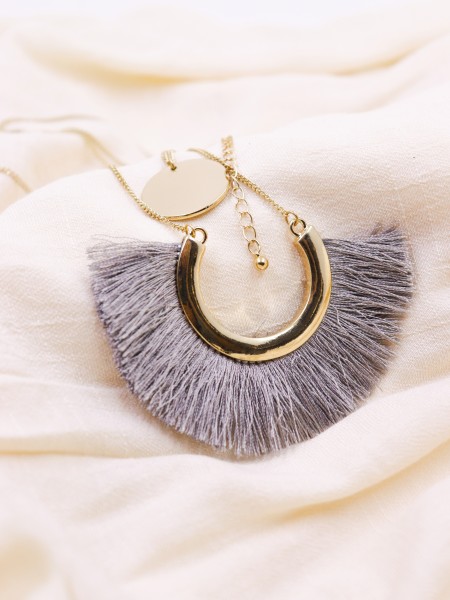 Half Circle Fringe Necklace