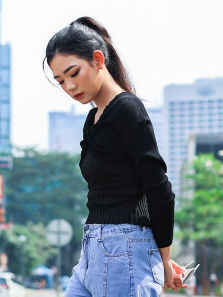 Short Knit Poncho