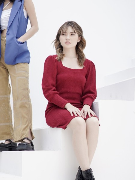 ER Square Neck Knit Dress