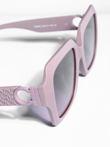 Square Shaped Pink-tone Sunglasses