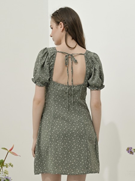 Kelly Flower Print Mini Dress