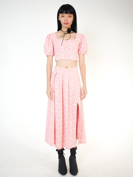 HT 2 Pieces Set Embroidery Top And Skirt