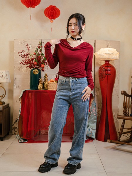 TT Alfonso Wide Leg Denim Pants