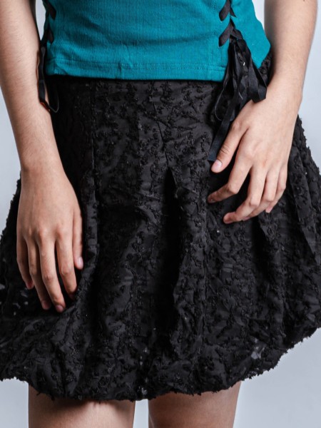 HT Mini Balloon Textured Skirt