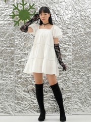 FELIZ23 Elastic Shoulder Mini Dress