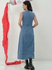 COLIND Midi Denim Dress