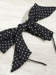 Black Polka ribbon Hairband