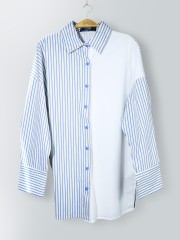 Sarah Oversize 2tones Stripe Shirt