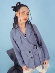 PT Multi Pocket Blazer With Ribbon Belt