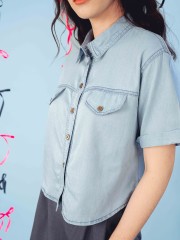 PT Folded Sleeves Denim Shirt