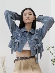 PT Calla Front Bow Denim Jacket RO1