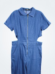 EA Waist Cut Out Denim Jumpsuit