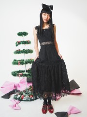 ELITE HT Black Full Embroidery Dress