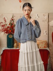 TT Puff Sleeves Denim Jacket