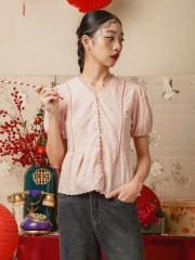 TT Flower Eyelet Lace Edge Top