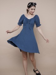 HT24 Bust Drawstring Cottage Embroidery Dress RO1