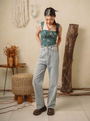 TT Alfonso Wide Leg Denim Pants