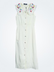 EA Collar Summer Flower Embroidered Dress