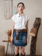 TW Annie Unfinished Denim Skort