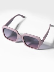 Square Shaped Pink-tone Sunglasses