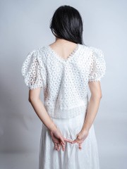 ELITE HT24 Eyelet Asher Embroidery Top