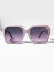 Square Shaped Pink-tone Sunglasses