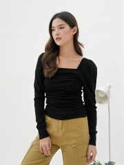 BFP Ruched square neck tee RO